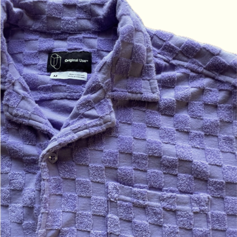 Original Use Lavender Purple Terry Cloth Checkered Medium